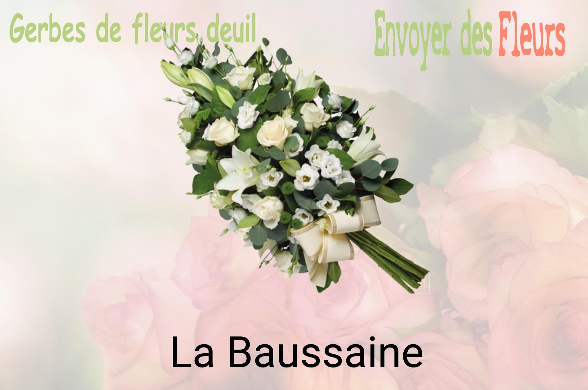 Gerbe de fleurs de deuil livrée à La Baussaine